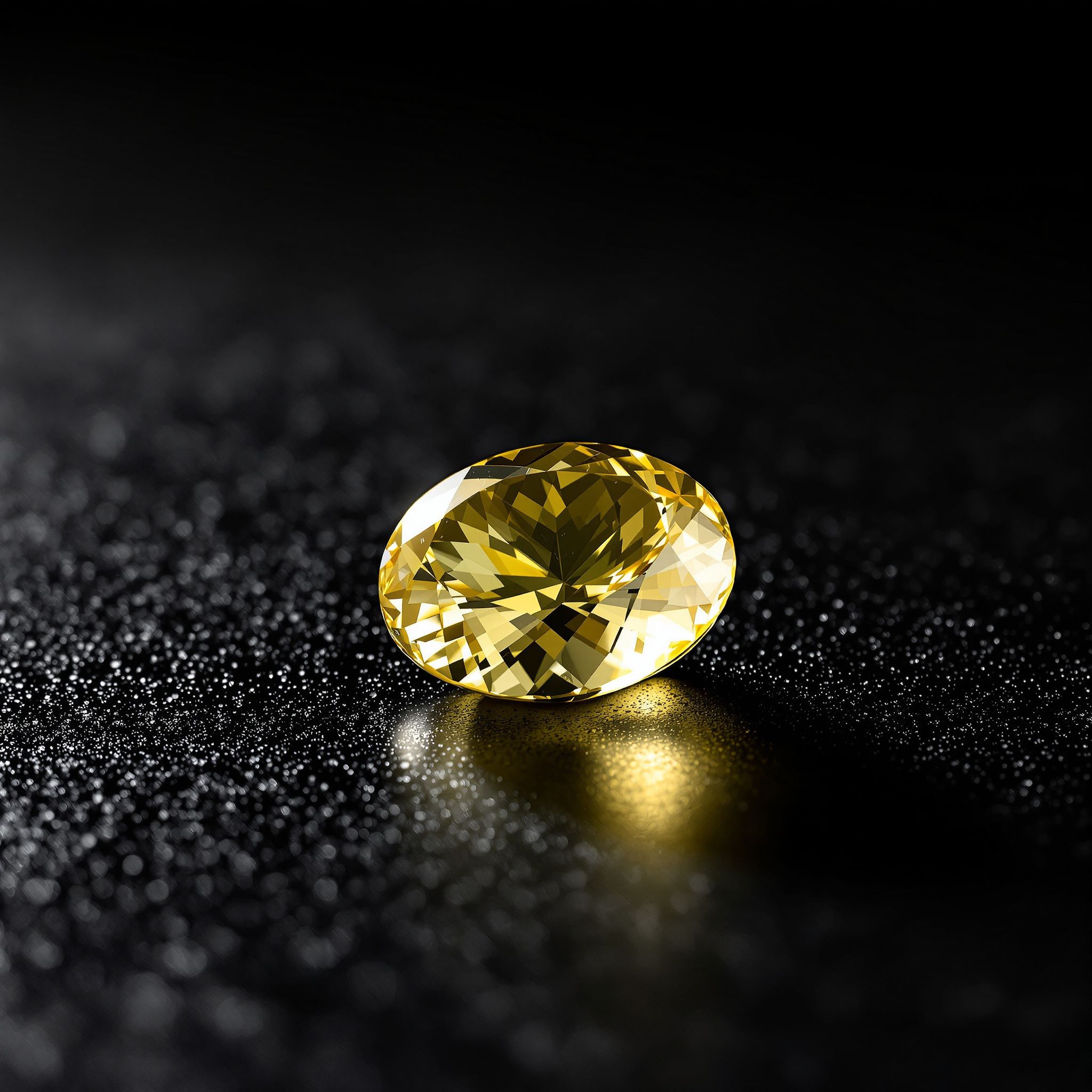 Faceted golden beryl on a dark background